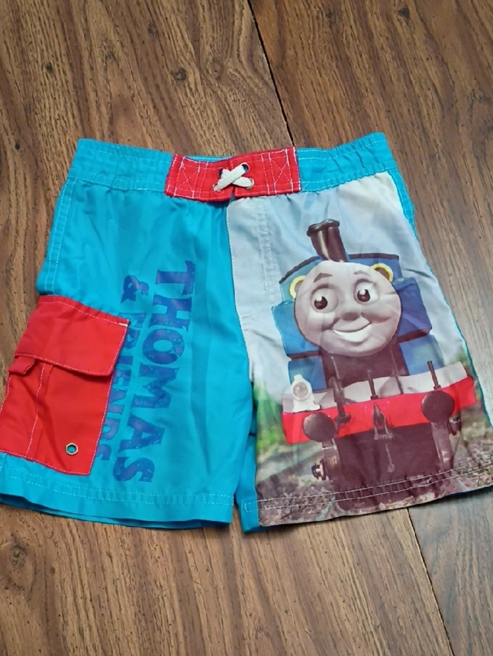 🚂 3T Thomas & Friends Blue and Red Boys Swim Shorts with Thomas Graphic**